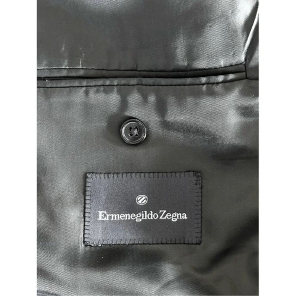 ERMENEGILDO ZEGNA‎ Wool 3 Button Suit Jacket Blazer 56L (46L) Black Classic
